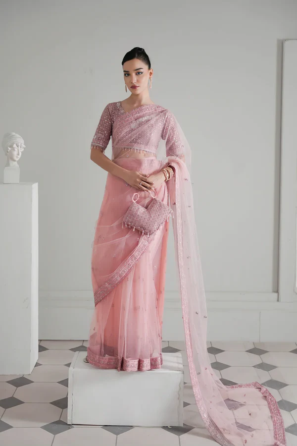 BLUSH PINK MODERN TIMELESS SAREE (NPA3-24429)