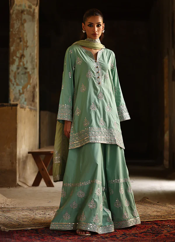 3 PC Amber Gharara Set - Image 3