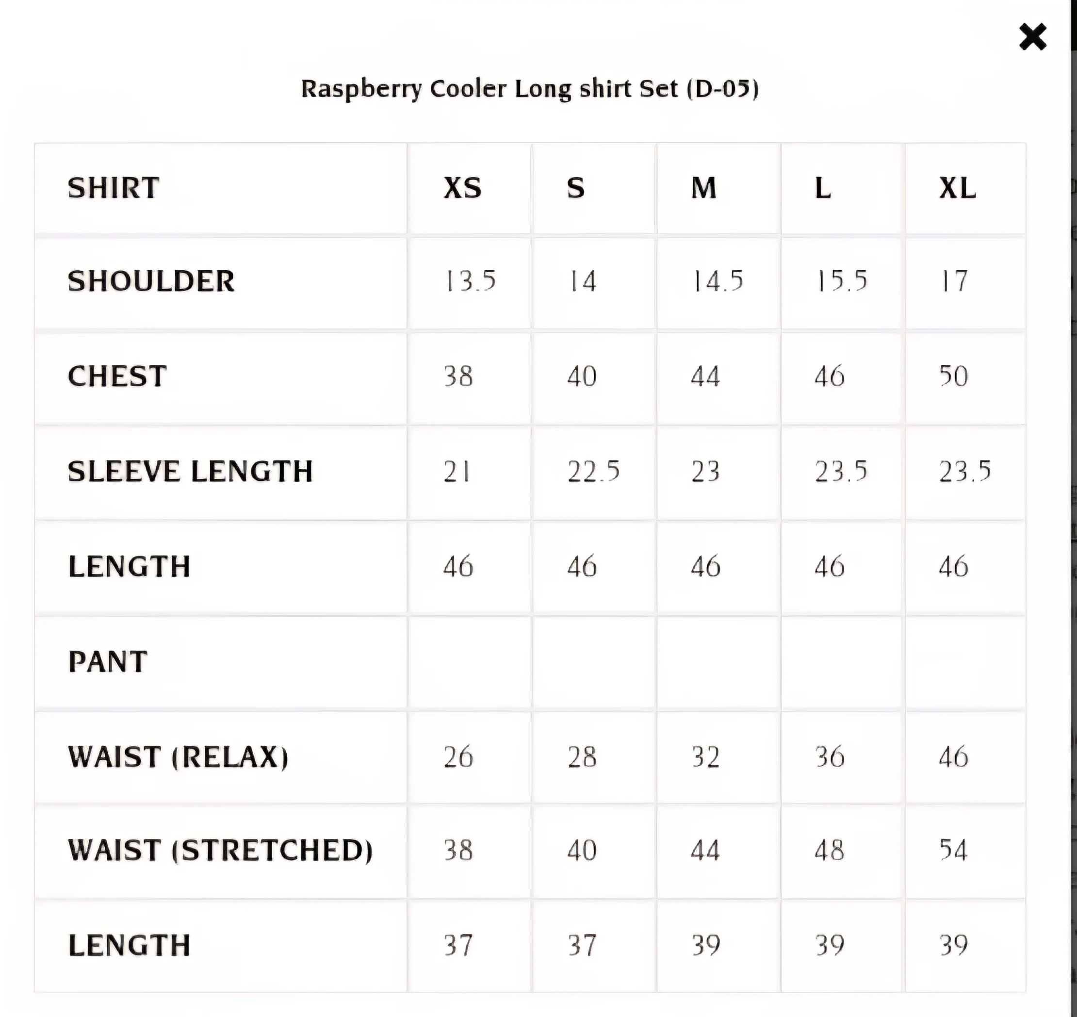 Raspberry Cooler Long Shirt Set (D-05) - Image 6