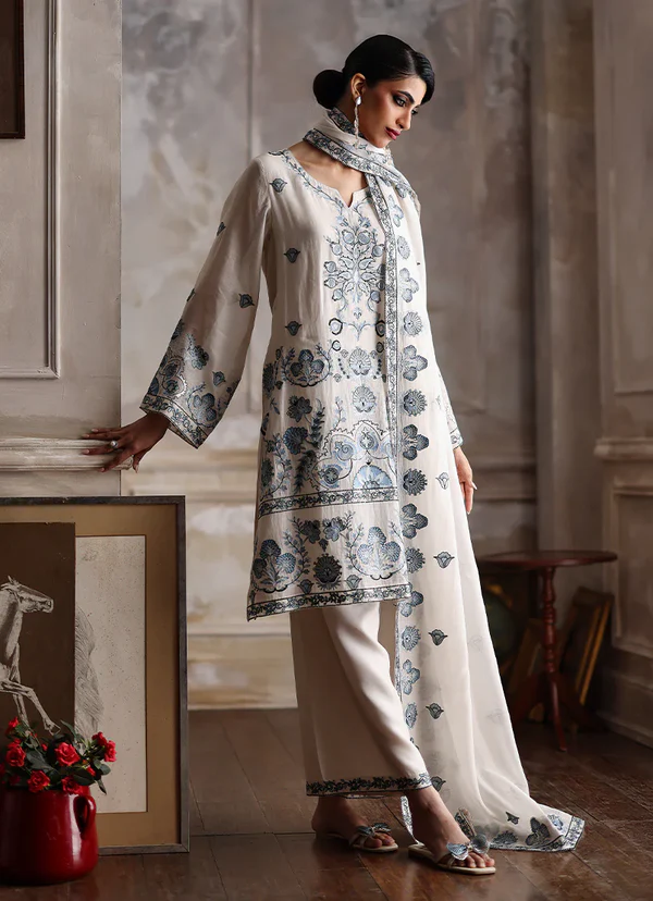 3PC Embroidered Suit | 14079/501/105 - Image 3