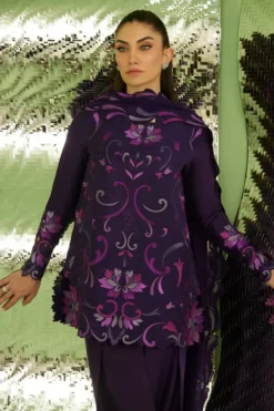 Alternative view of Noir Aubergibe Shirt With Drape Dupatta And Pants
