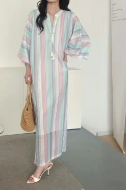 Myra Crochet Dress With Pearl Details | HS-1238