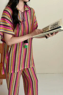 Alternative view of Miami Crochet Suit With Tassel Details | HS-1263