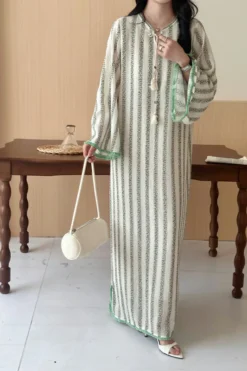 Raeesa Crochet Detail Dress With Fringe | HS-1266