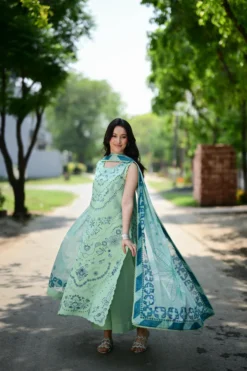 Alternative view of Aqua Garden Luxury Printed Embroidered Lawn SET (NEL-26621)