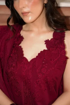 Alternative view of Scarlet Luxury Embroidered Lawn SET (NEL-26616)