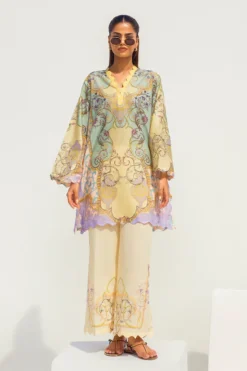 Printed Solid Co-ord Set - 15996/201/501