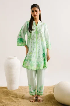 Printed Solid Co-ord Set - 15729/201/353