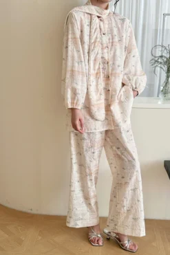 Alternative view of Seychelles Suit With Attached Scarf Detail | HS-1436