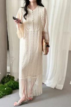 Alternative view of Maui Crochet Dress With Fringe Details | HS-1438
