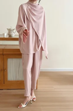 Myra Draped Scarf Set Raspberry | HS-1439