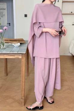 Zayna Draped Suit Blossom Pink | HS-1428