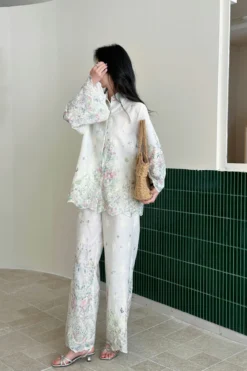 Marbella Embroidered Suit With Floral Details | HS-1470