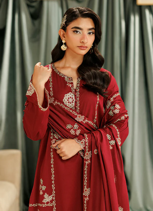 Embroidered 3 PC Suit | 15403/401/415 - Image 2