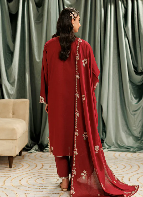Embroidered 3 PC Suit | 15403/401/415 - Image 3