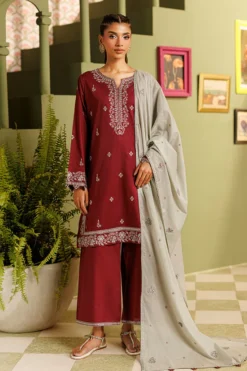 Embroidered 3 PC Suit | 15849/401/407