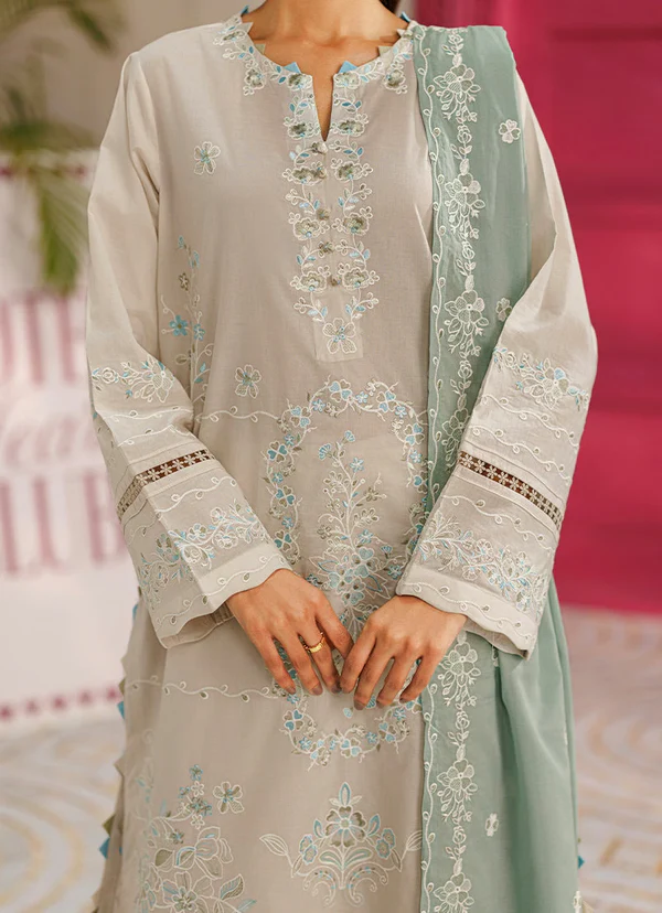 Embroidered 3 PC Suit | 15990/401/207 - Image 2