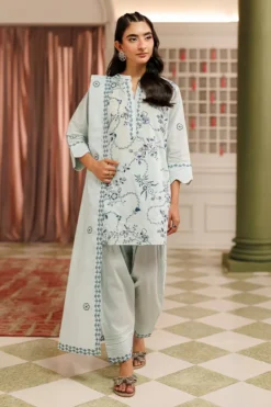Embroidered 3 PC Suit | 16125/401/369