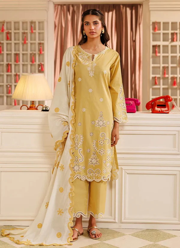 Embroidered 3 PC Suit | 15812/401/505