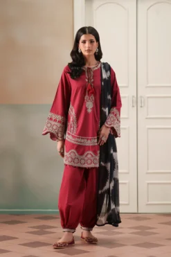 Embroidered Suit - Wine | E4600/103/416