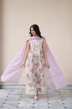 Love Lilac Luxury Embroidered Printed 3PCS SET (NEL-26631)