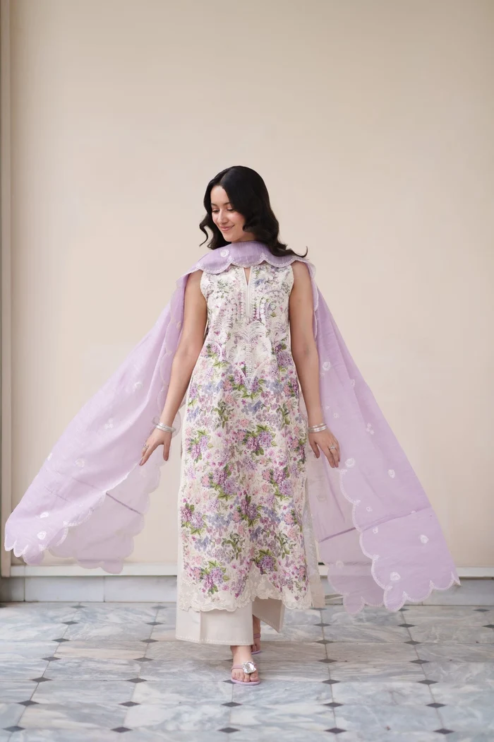 Love Lilac Luxury Embroidered Printed 3PCS SET (NEL-26631)