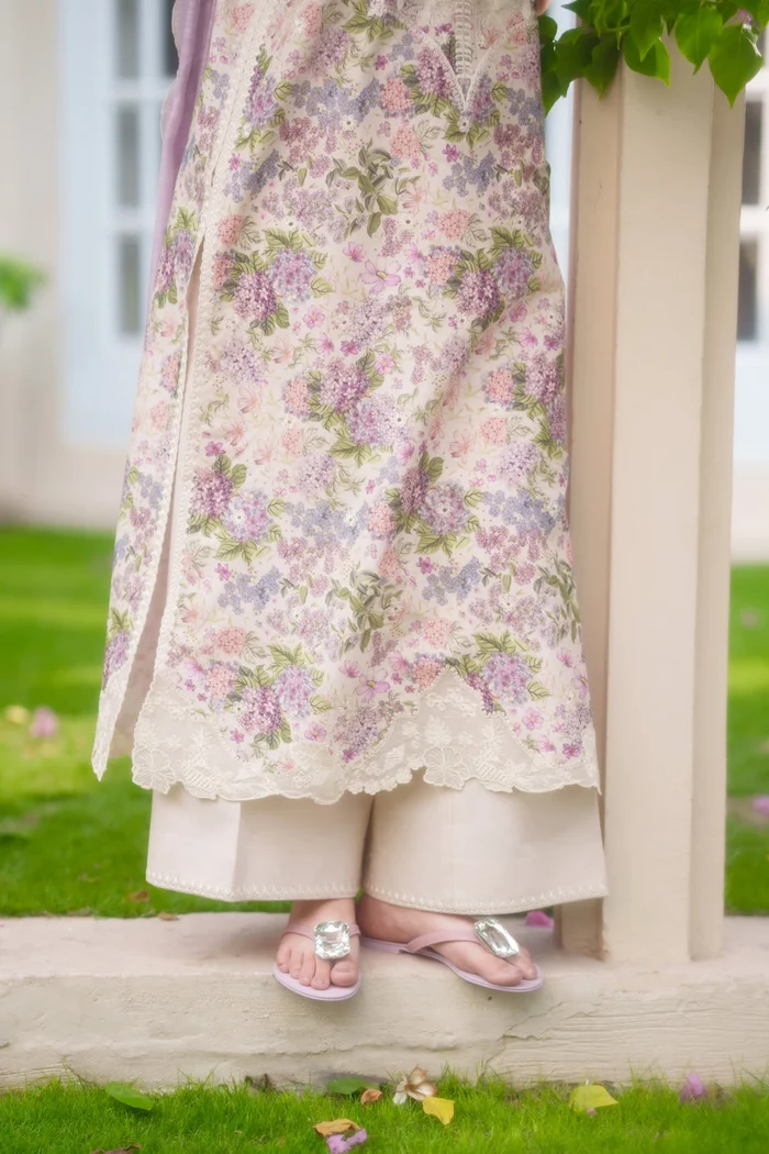 Love Lilac Luxury Embroidered Printed 3PCS SET (NEL-26631) - Image 3