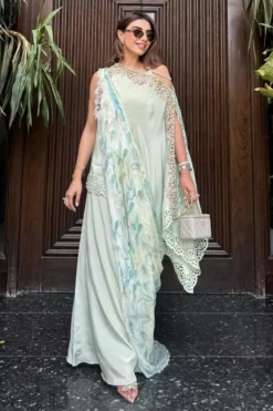 Alternative view of Aqua Solenne Shirt And Drape Dupatta With Pants