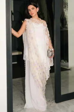 Ivory Solenne Shirt And Drape Dupatta With Pants