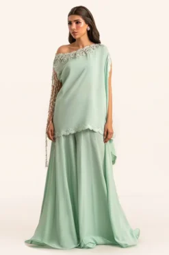 Anari Shirt And Drape Dupatta With Pants
