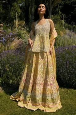 Jamaya Peplum With Printed Lehenga