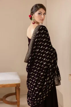 Alternative view of Embroidered Velvet Shawl VS-42