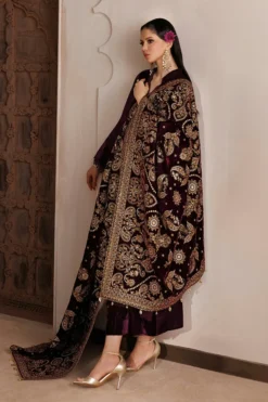 Alternative view of Embroidered Velvet Shawl VS-66