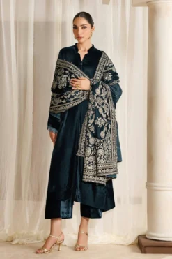 Alternative view of Embroidered Velvet Shawl VS-73