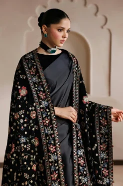 Alternative view of Embroidered Velvet Shawl VS-76