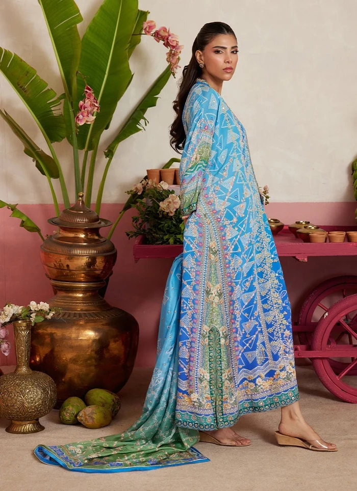 Elaria Sky Blue Kaftan - Image 3