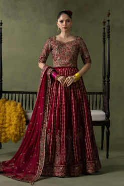 3 Piece Embroidered Velvet Suit | SFW2602-PNK
