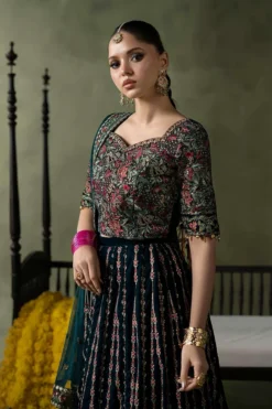 Alternative view of 3 Piece Embroidered Velvet Suit | SFW2602-TEL