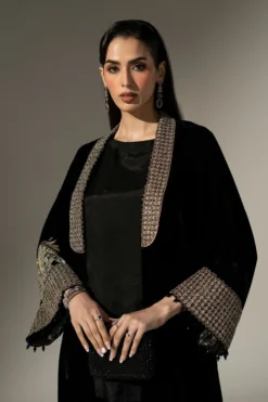 Alternative view of 3 Piece Embroidered Velvet Suit | SFW2638-BLK