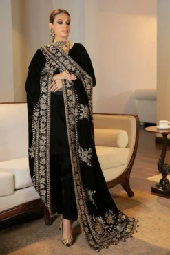 Embroidered Velvet Shawl VS-24