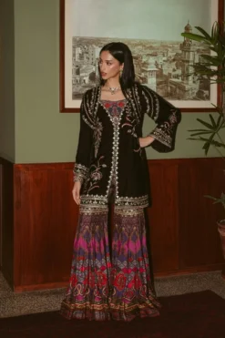 AK Print & Velvet Gharara Set (D-02A)