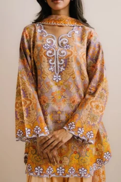 Alternative view of Printed Embroidered 3 PC Suit | 17179/201/521